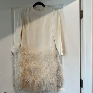 Bridal white feather dress vintage